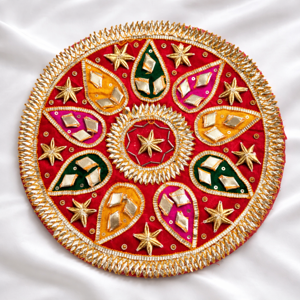 Handcrafted Gota Patti Round Patch Set (12 Pieces)