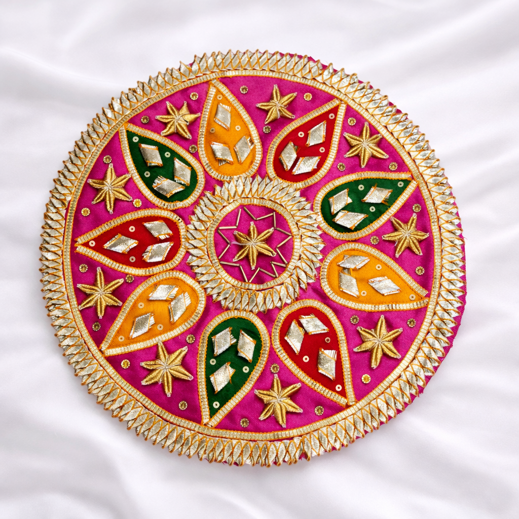 Handcrafted Gota Patti Round Patch Set (12 Pieces)
