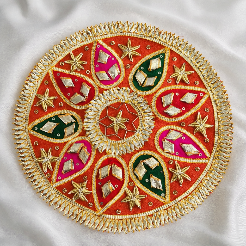 Handcrafted Gota Patti Round Patch Set (12 Pieces)
