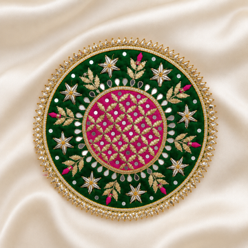 Circular Floral Gota Work Embellished Patch for Festive & Designer Wear