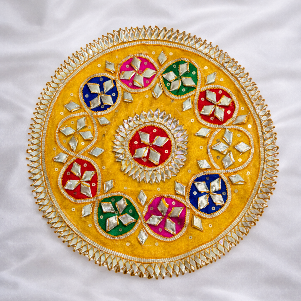 Handcrafted Gota Patti Round Patch Set (12 Pieces)