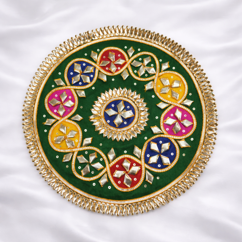Handcrafted Gota Patti Round Patch Set (12 Pieces)
