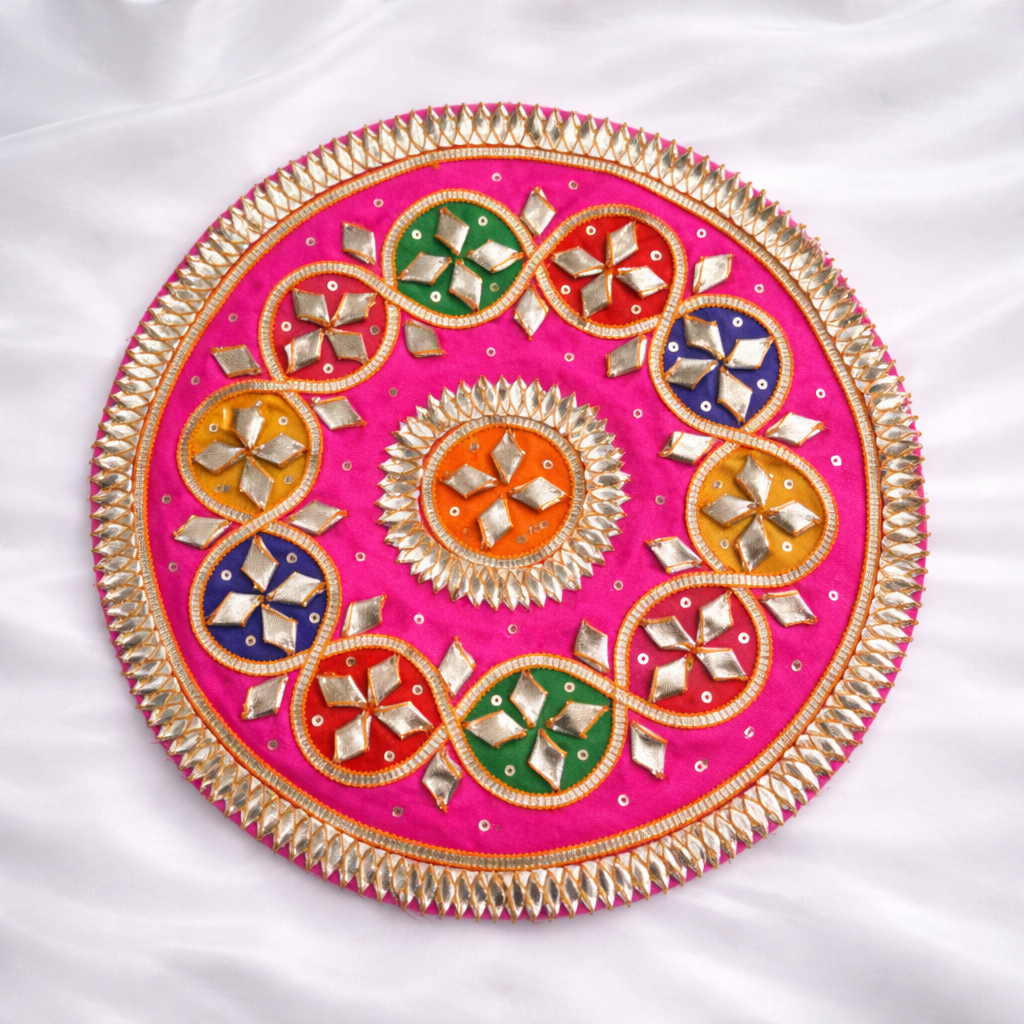 Handcrafted Gota Patti Round Patch Set (12 Pieces)