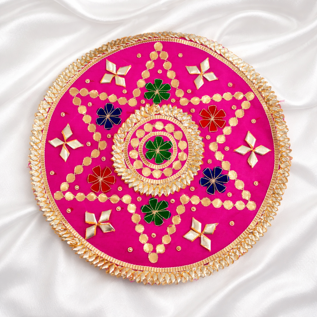 Handcrafted Gota Patti Round Patch Set (12 Pieces)