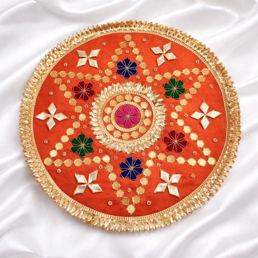 Handcrafted Gota Patti Round Patch Set (12 Pieces)