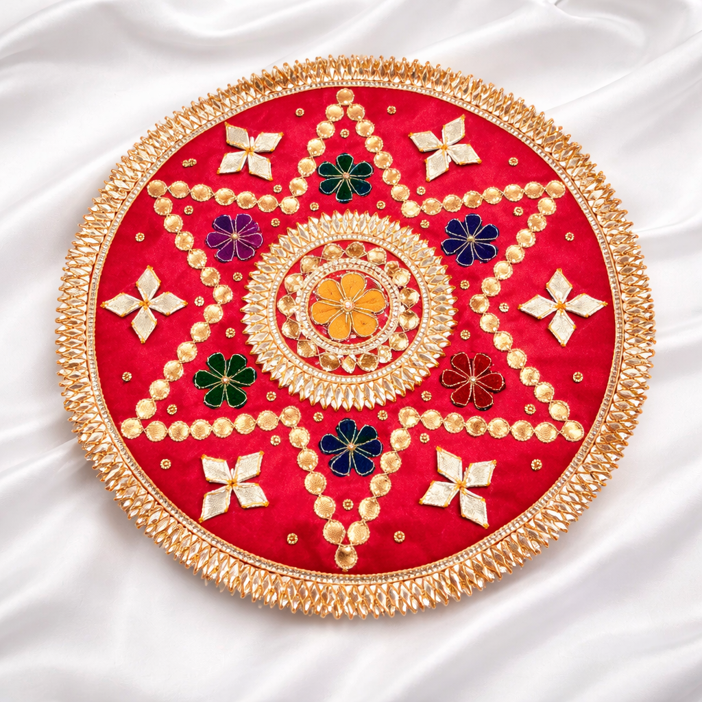 Handcrafted Gota Patti Round Patch Set (12 Pieces)