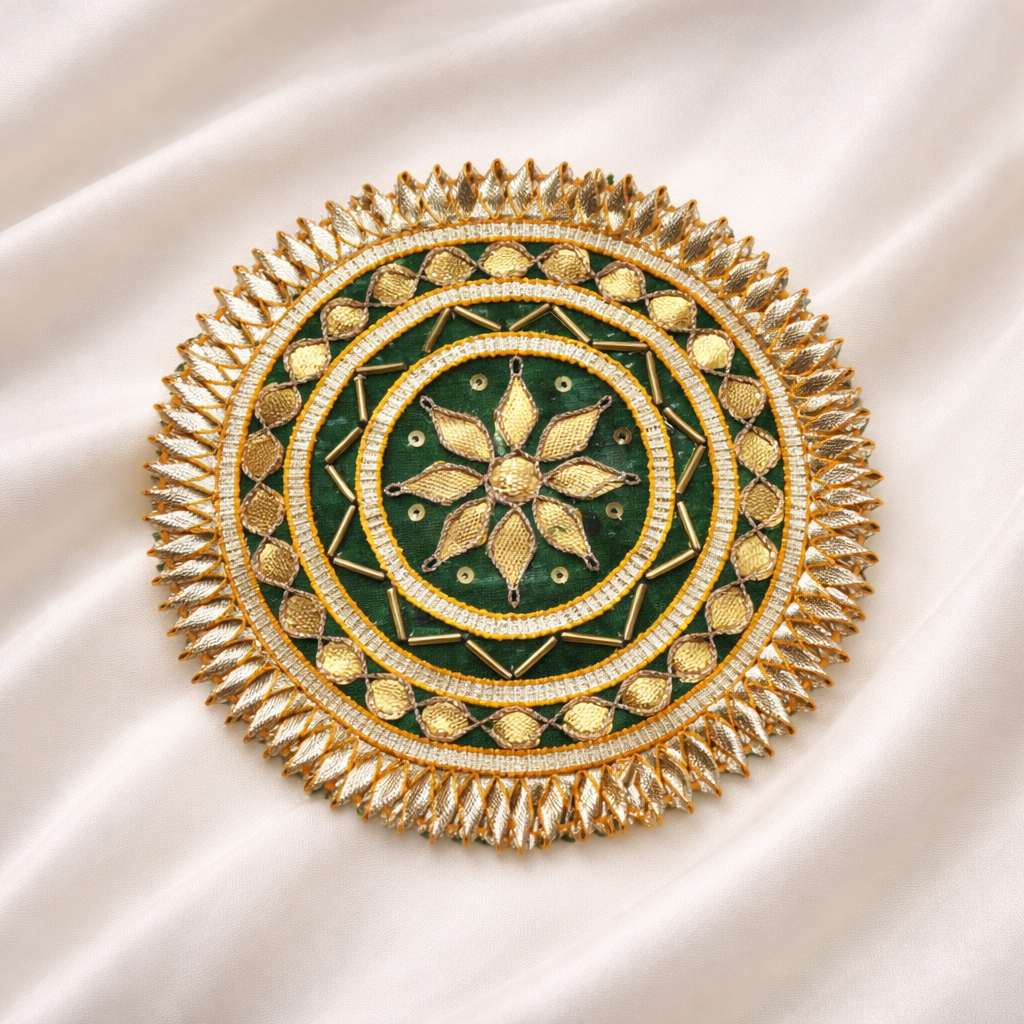 Handcrafted Gota Patti Round Patch Set (12 Pieces)