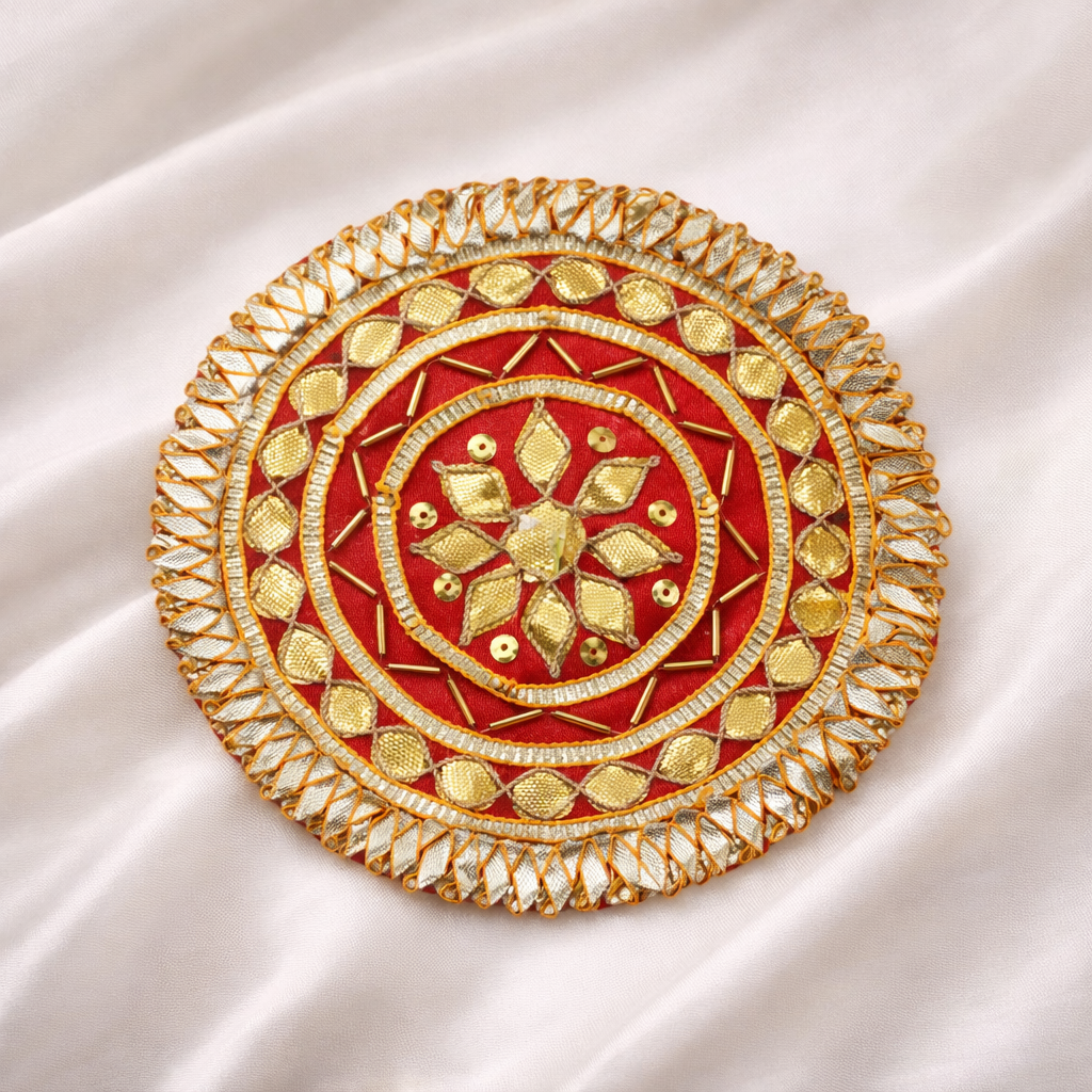 Handcrafted Gota Patti Round Patch Set (12 Pieces)