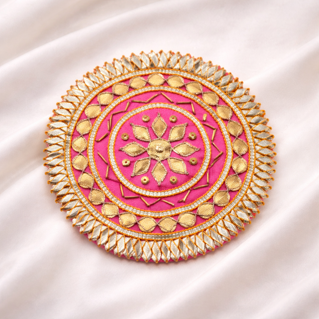 Handcrafted Gota Patti Round Patch Set (12 Pieces)