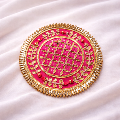 Round Gota Patti Embroidered Applique Patch