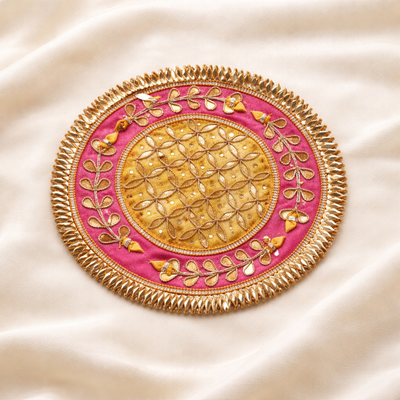Round Gota Patti Embroidered Applique Patch hover