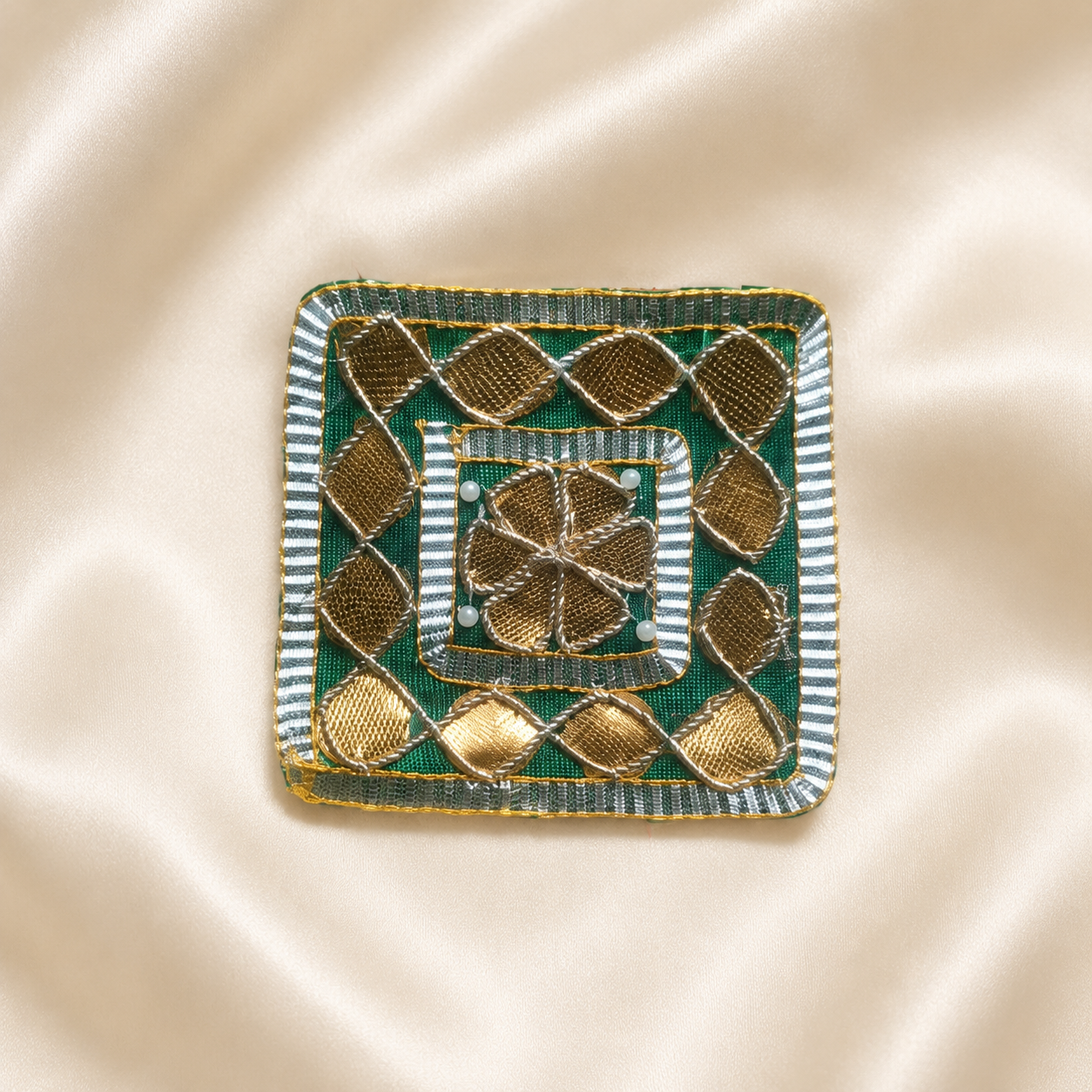 Geometric Gota Work Square Embellished Patch for Festive & Designer Wear (25/50 Pieces)