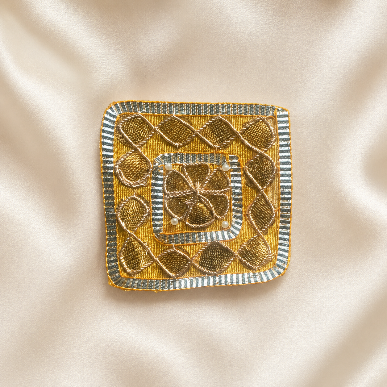 Geometric Gota Work Square Embellished Patch for Festive & Designer Wear (25/50 Pieces)