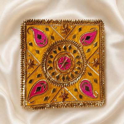 Paisley Gota Work Square Embellished Patch for Festive & Designer Wear (12 Pieces) hover