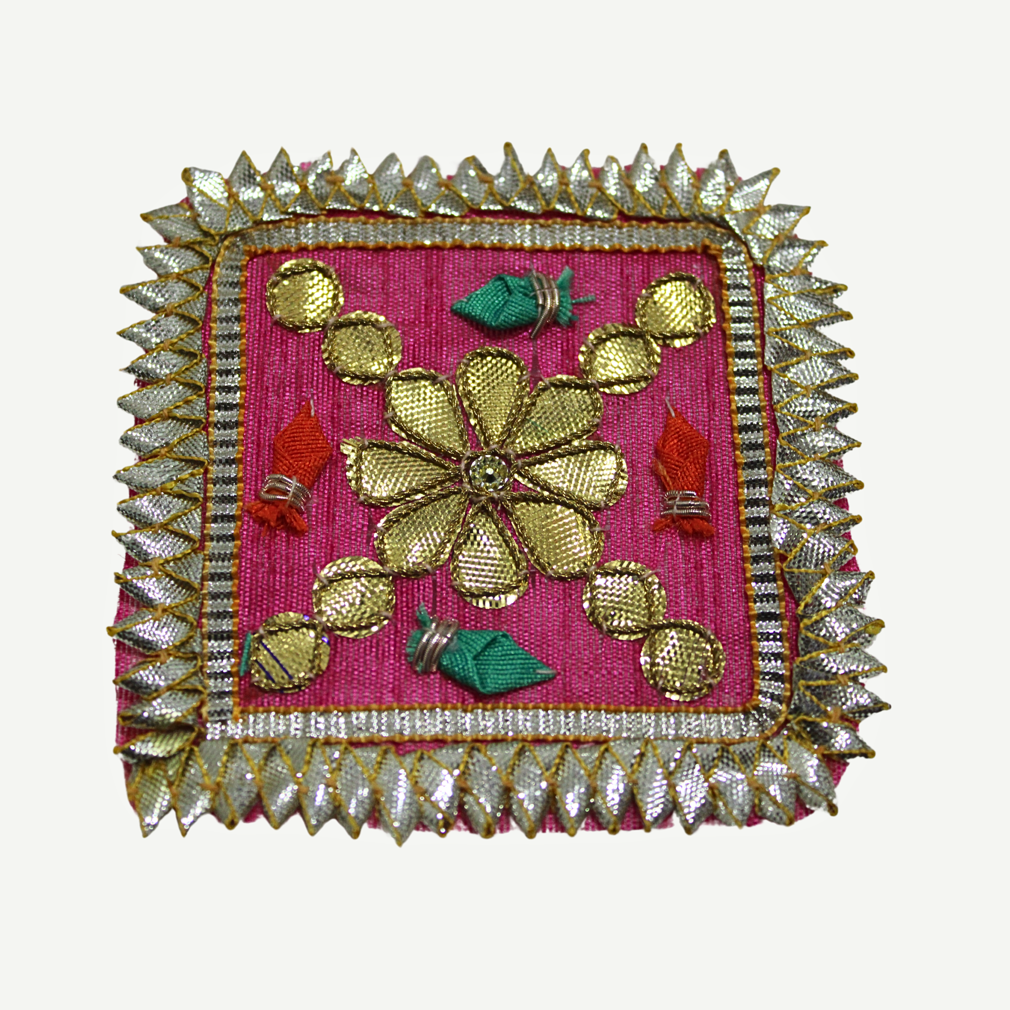 Embellished Square Gota Patti Patch (12 Pieces)