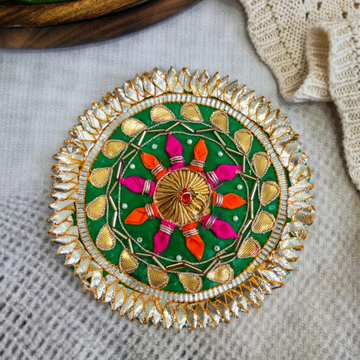 Vibrant Green Traditional Gota Patti Patch (12 Pieces)