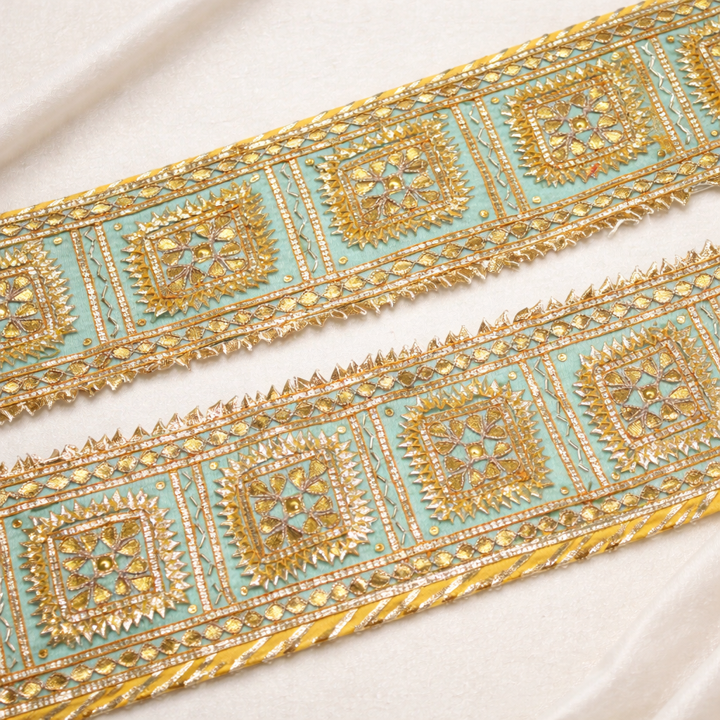 Light Blue Handcrafted Gota Trim