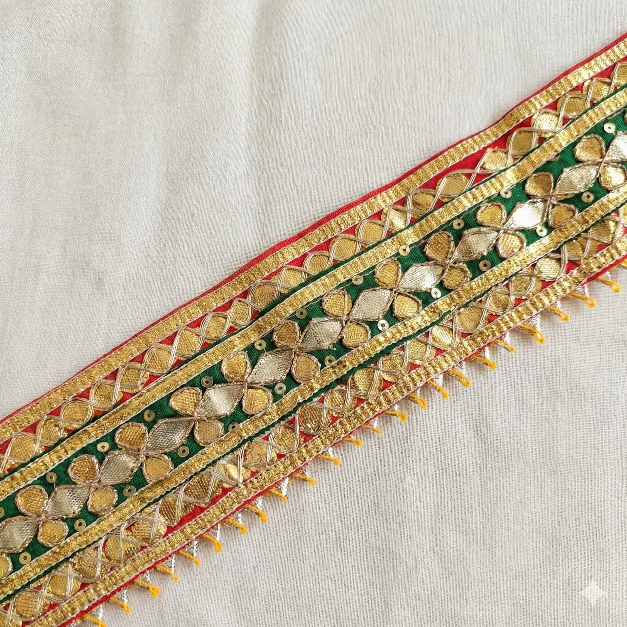 Green Handcrafted Gota Work Lace