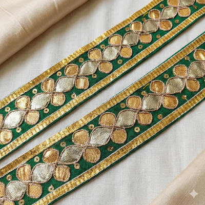 Green Handcrafted Gota Patti Trim