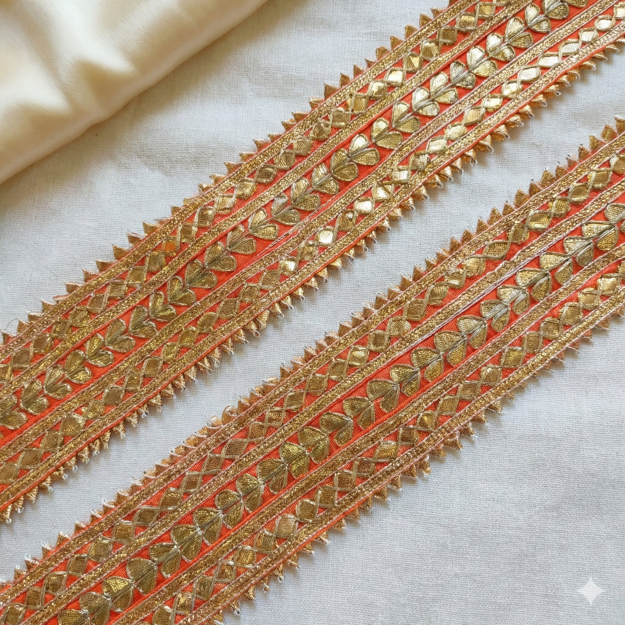 Orange Handcrafted Gota Patti Trim