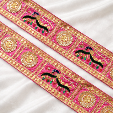 Pink Handcrafted Gota Trim