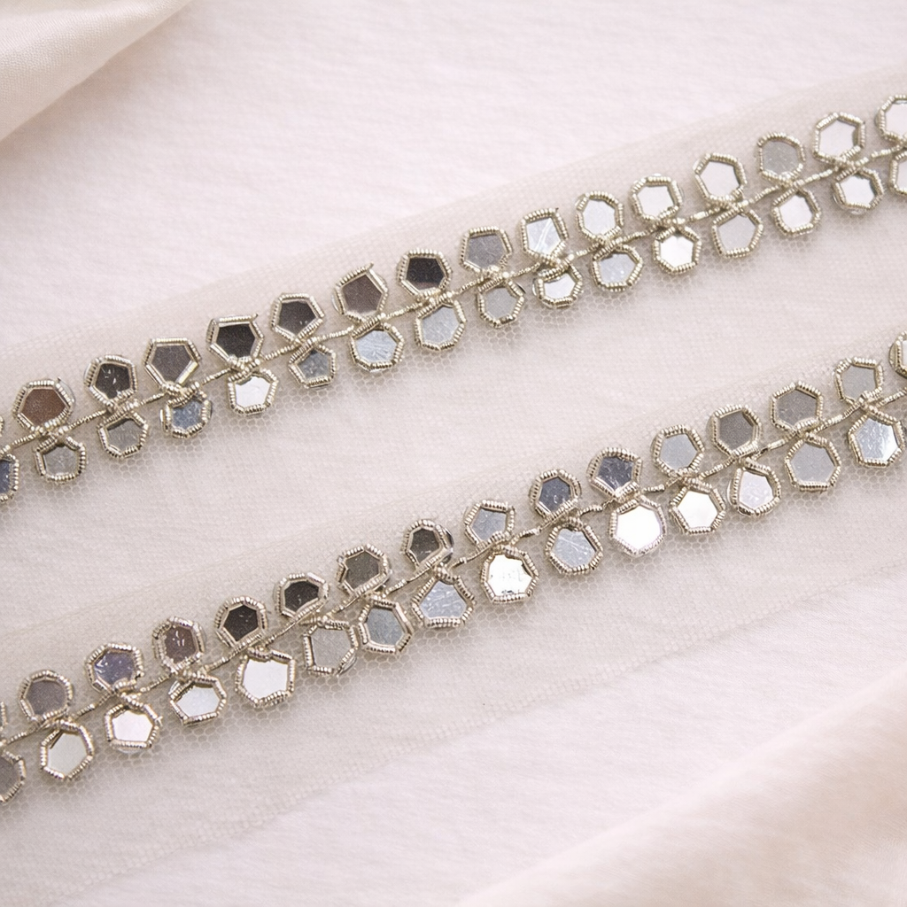 Light Gold Mirror Handwork Trim