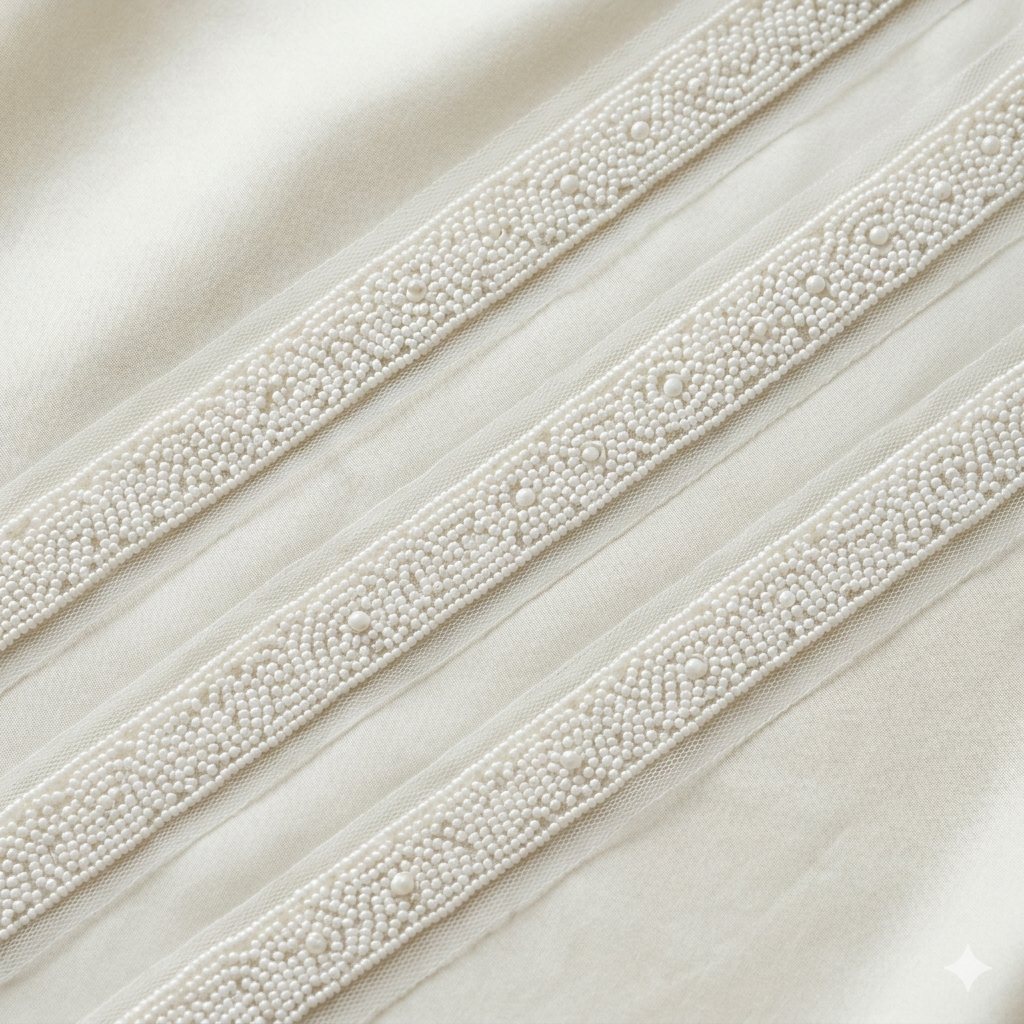 Handcrafted Beaded Lace Trim Border