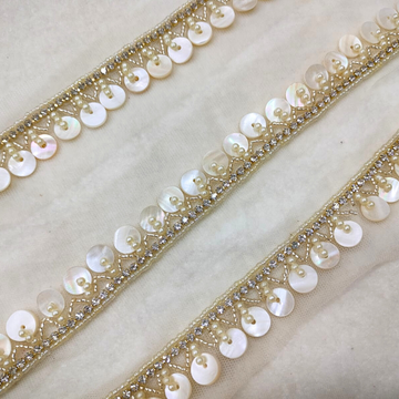 Golden Embellished Handwork Lace