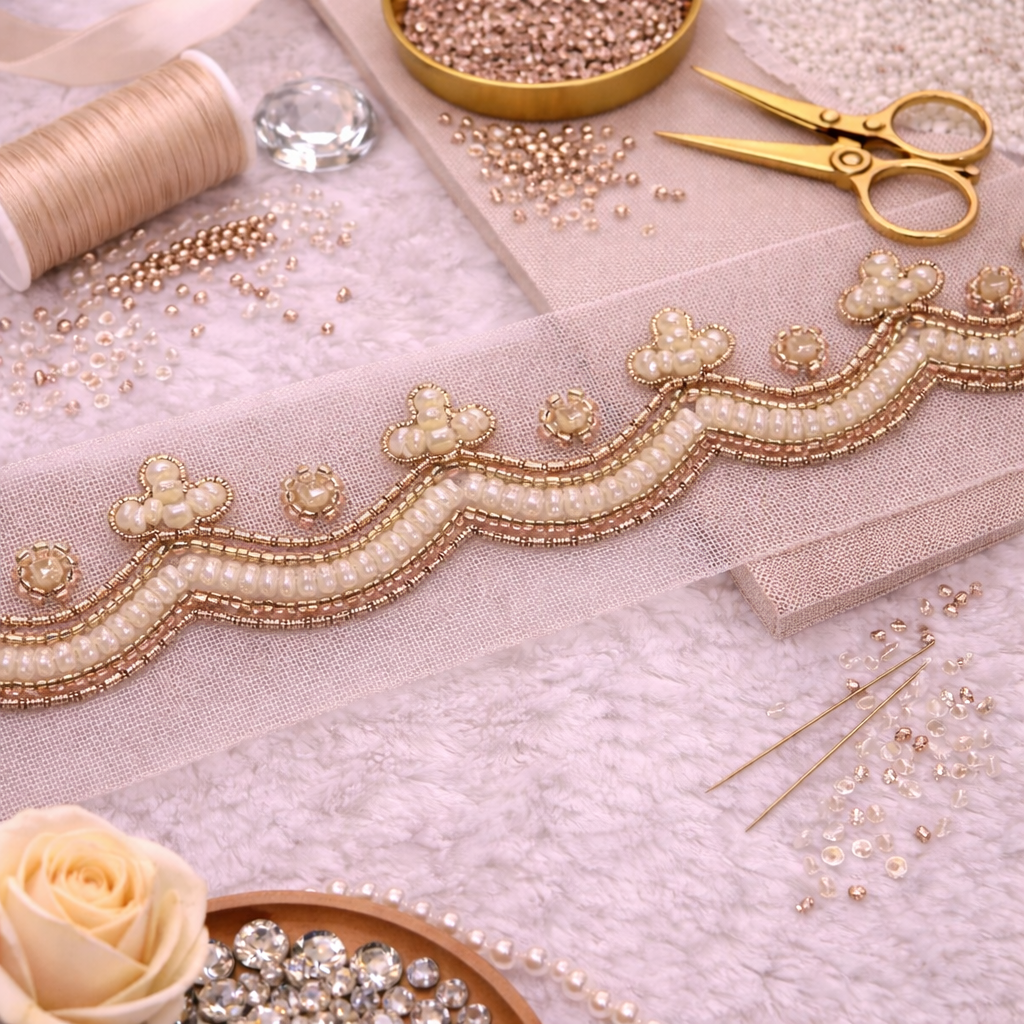 Ivory Pearl Scallop Lace