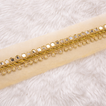 Hand Embroidered Mirror Pearl Lace