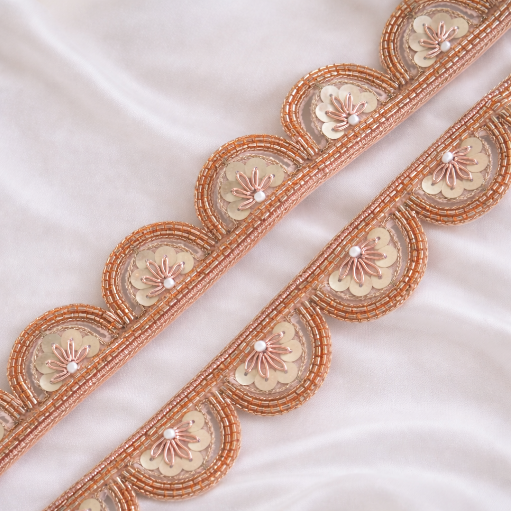 Rose Gold Scalloped Handcrafted Trim