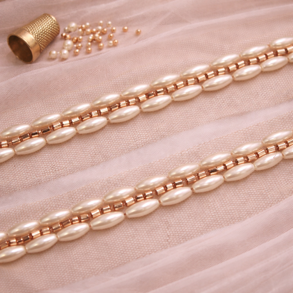 Embellished Pearl and Cutdana Handwork Trim