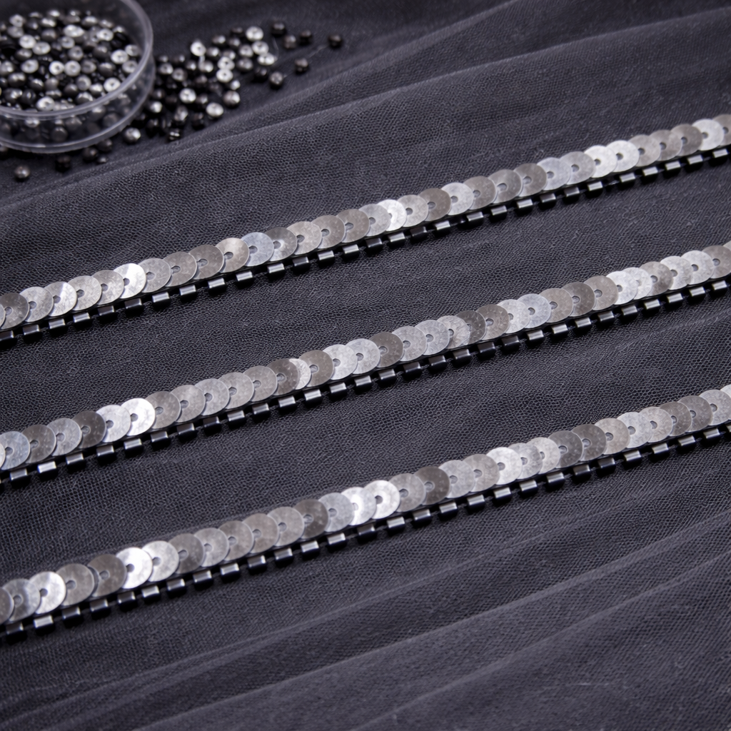 Embellished Cutdana And Sequin Handwork Trim