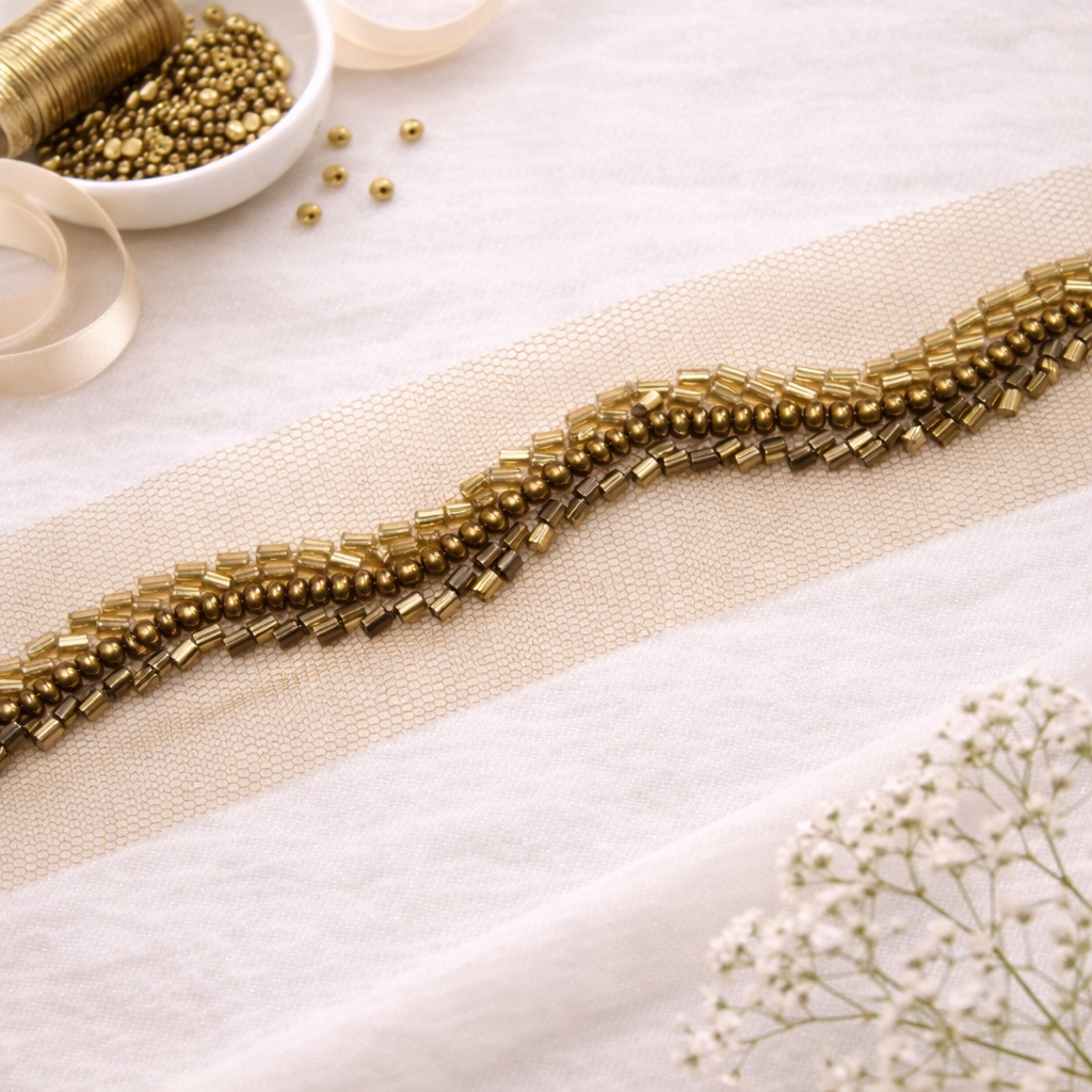 Embellished Cutdana Handwork Lace Border