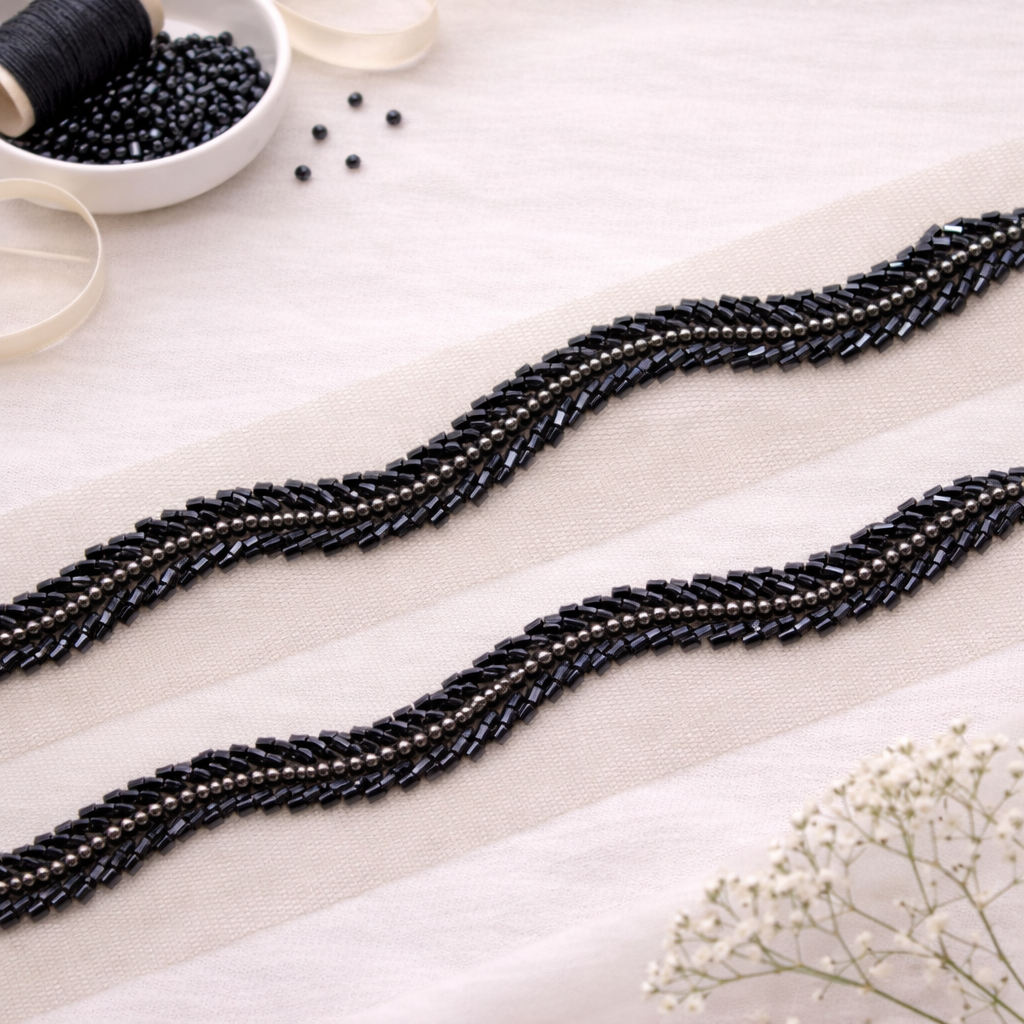 Embellished Cutdana Handwork Lace Border