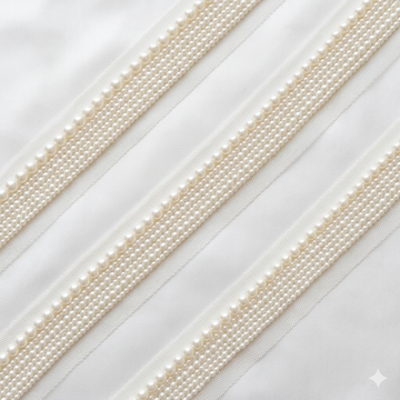 Handcrafted Pearl Lace Trim Border for Bridal and Designer Wear