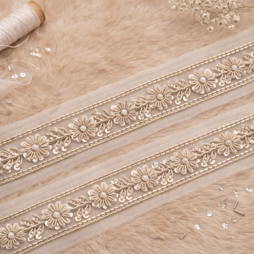 Light Gold Embellished Handwork Trim