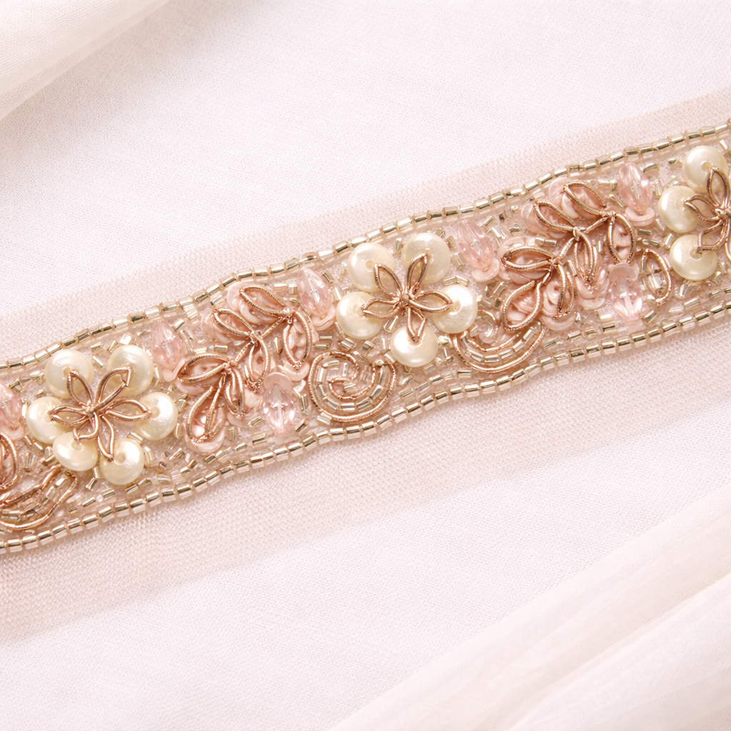 Rose Gold Embellished Handcrafted Trim
