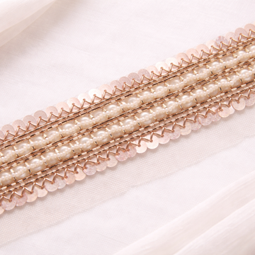 Rose Gold and White Embellished Handcrafted Trim