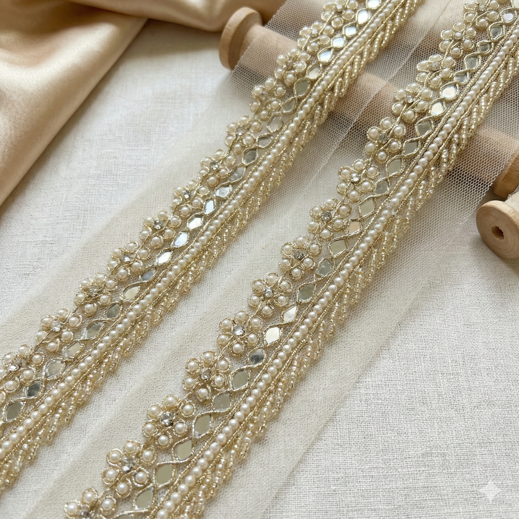 Elegant Light Gold Handcrafted Trim