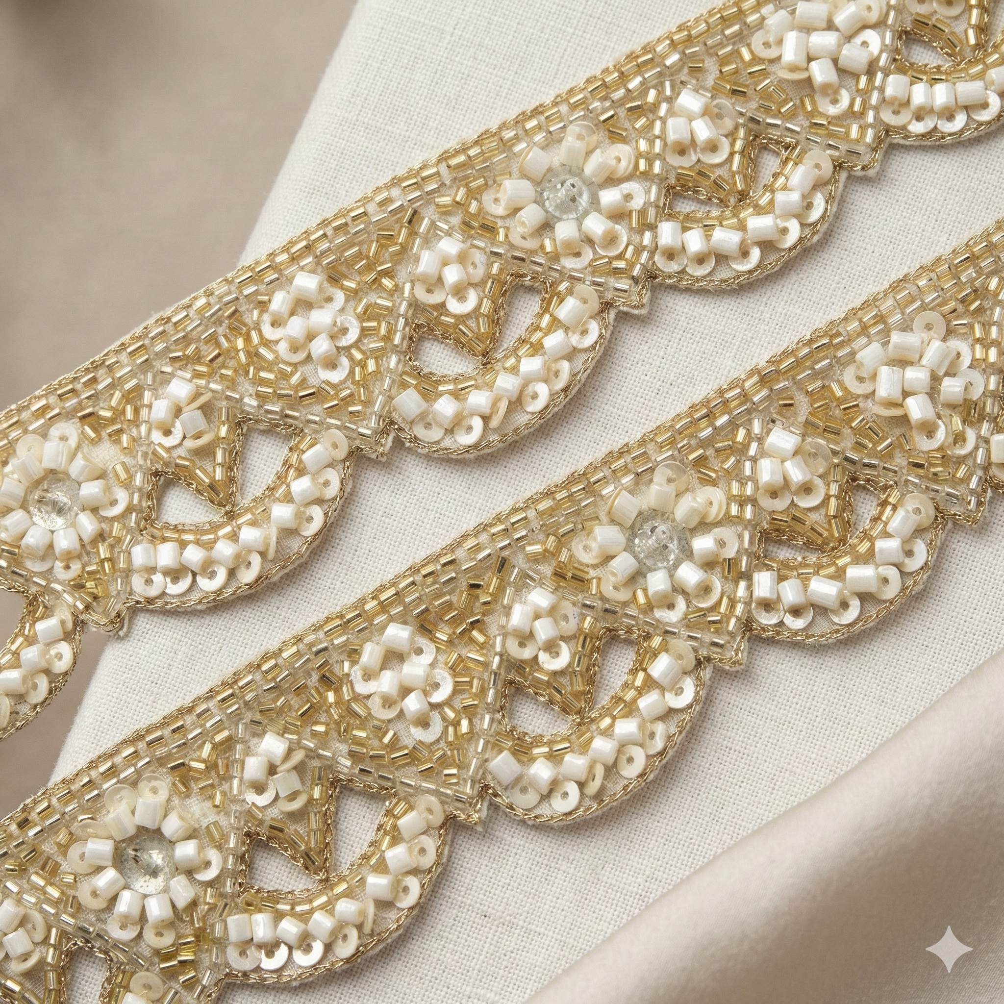 Golden Handwork Embellished Trim