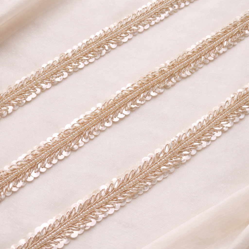 Pearl and Sequin Handwork Trim