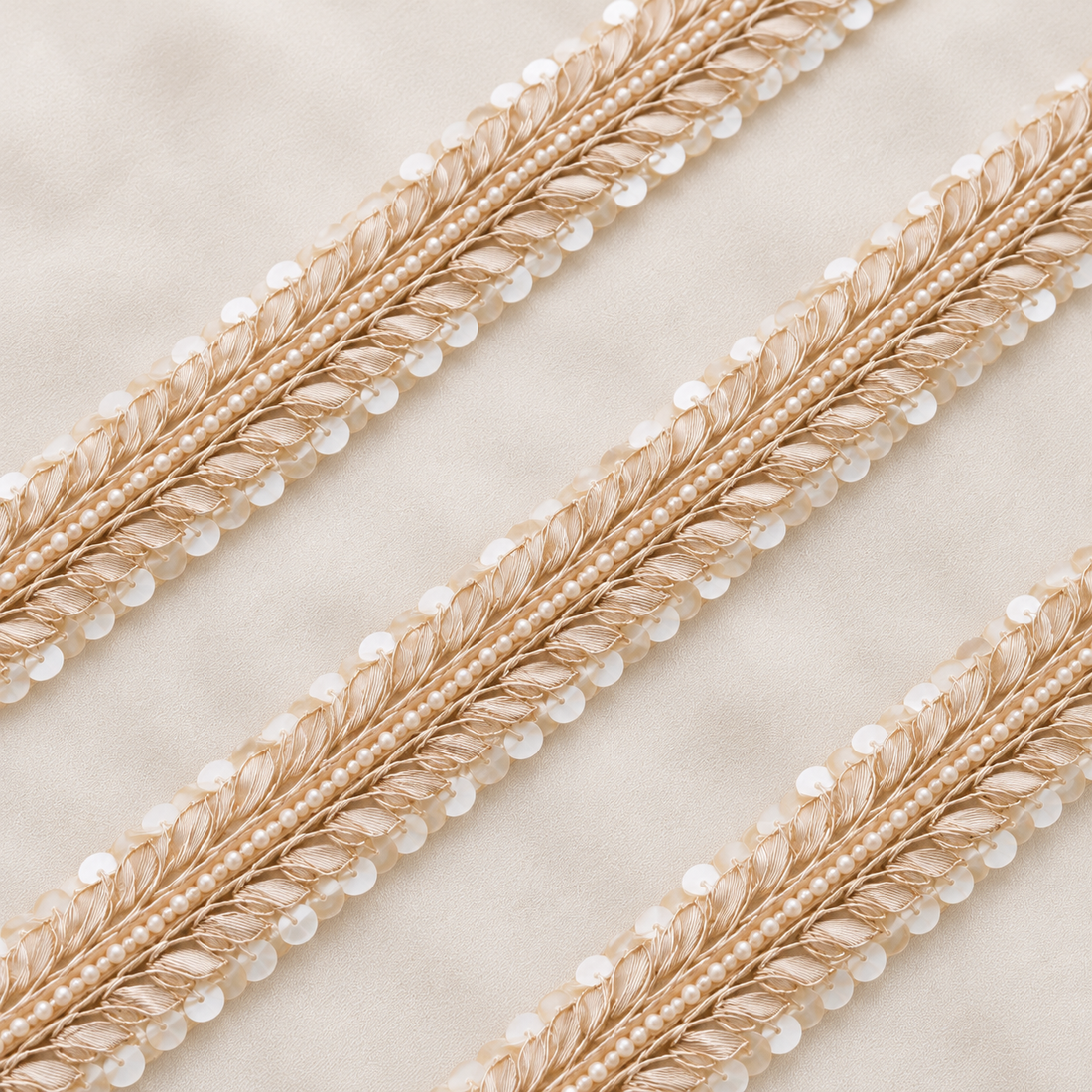 Pearl and Sequin Handwork Trim
