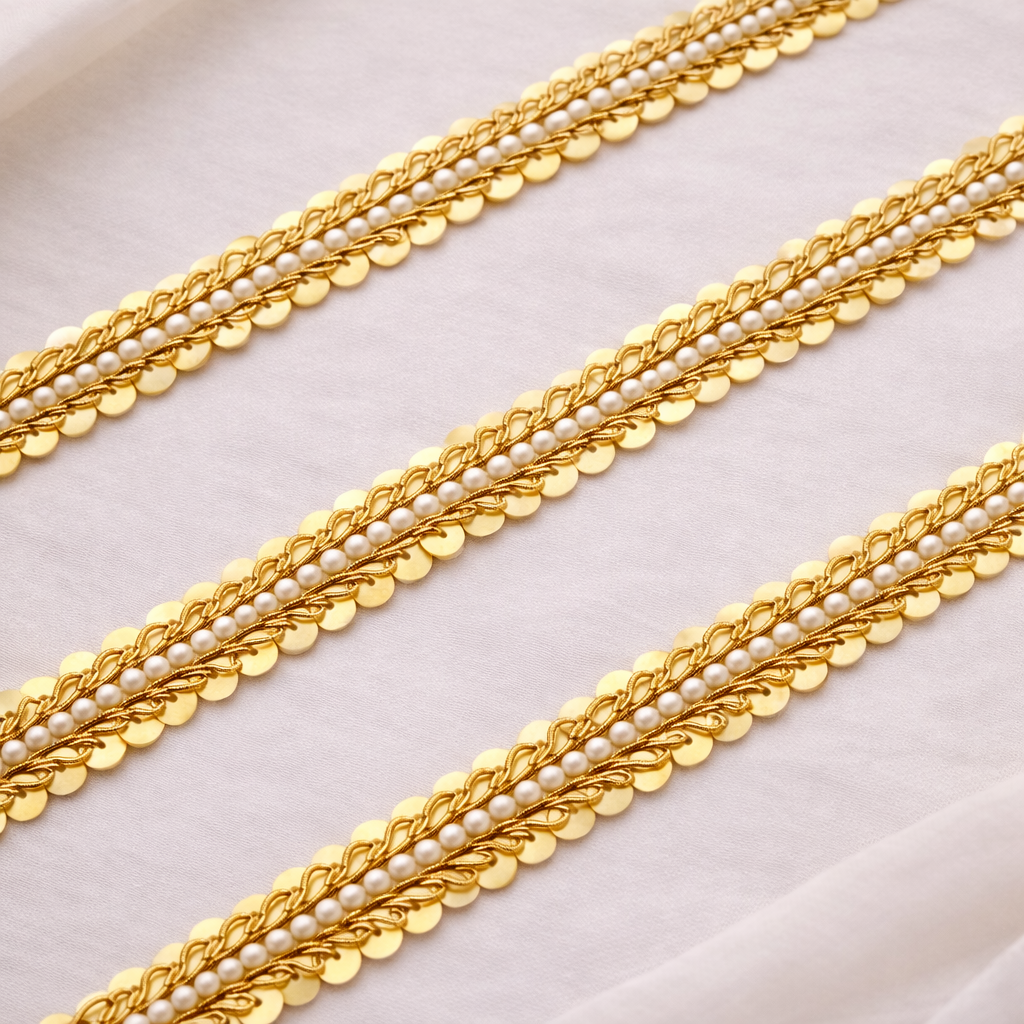 Pearl and Sequin Handwork Trim