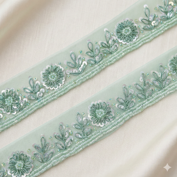 Sea Green Serenity Handcrafted Border(3 Meter)