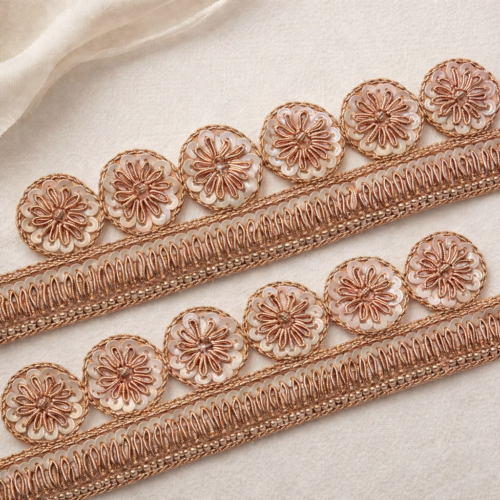 Floral Embellished Handwork Trim