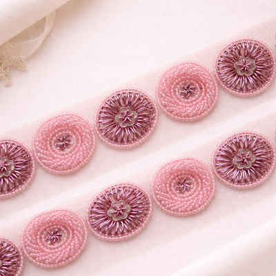 Pink Circular Handwork Trim