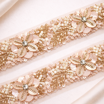 Rose Gold & Peach Exquisite Handcrafted Trim