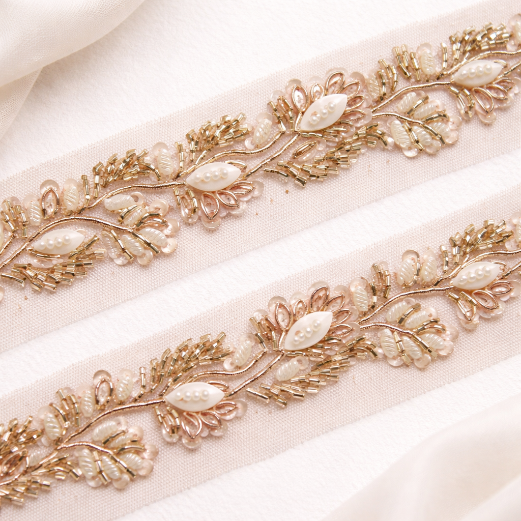 Golden Cutdana Work Handwork Trim