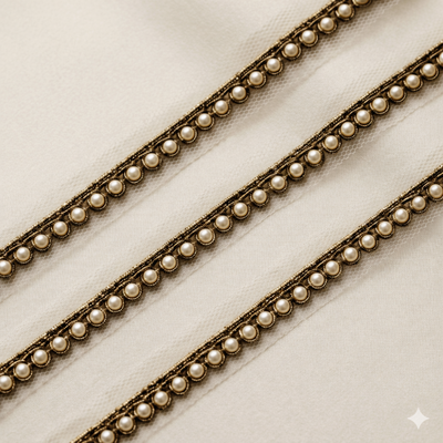 Pearl Edged Handcrafted Lace Trim Border
